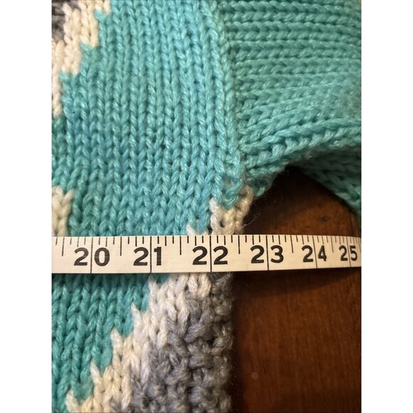 Vintage Forum Blue & Gray Bulky Sweater Size Medium Oversized - Picture 6 of 7